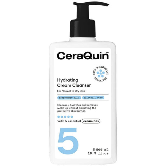 CeraQuin Hydrating Cream Cleanser with Hyaluronic Acid & Salicylic Acid 500ml