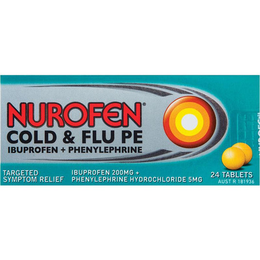 Nurofen Cold and Flu Tablets 24 Pseudoephedrine