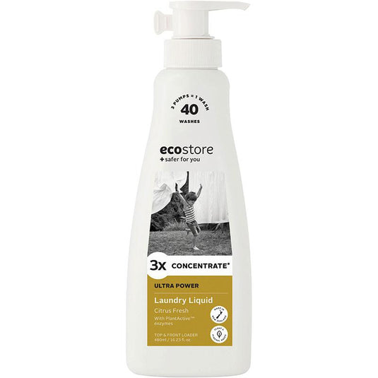 Ecostore Ultra Power Laundry Liquid 3x Concentrate 480ml