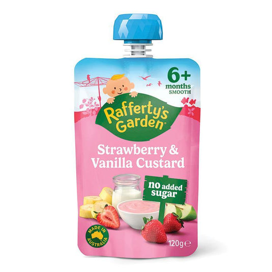 Raffertys Garden 6+ Months Strawberry & Vanilla Custard 120g