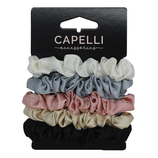 Capelli Ladies Skinny Scrunchie 5Pk
