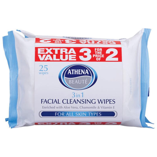 Athena Facial Cleansing Wipes Regular 3 x 25