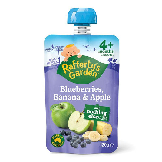 Raffertys Garden 4 Months Blueberry Banana & Apple 120g