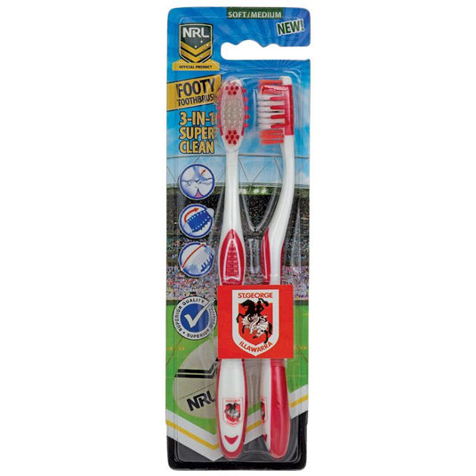 NRL Toothbrush St George Illawarra Dragons 2 Pack