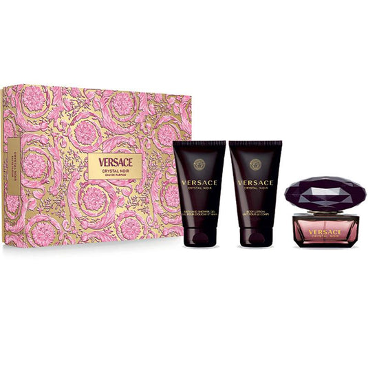 Versace Crystal Noir Eau de Parfum 50ml + Bath & Shower Gel 50ml + Body Lotion 50ml 3 Piece Set