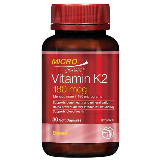 Microgenics Vitamin K2 180mcg 30 Softgel Capsules