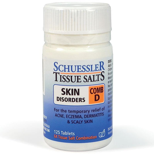 Tissue Salts Comb D Skin Disorders 125 Tablets