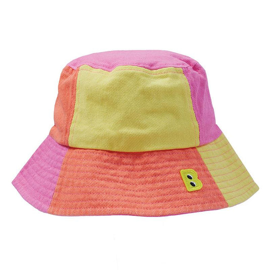 Bambi Mini Co. Bucket Hat Pink Yellow Orange Denim One Size