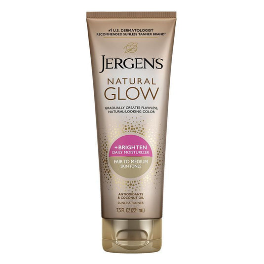 Jergens Natural Glow Skin Brightening Moisturiser Fair To Medium Skin Tones 221ml