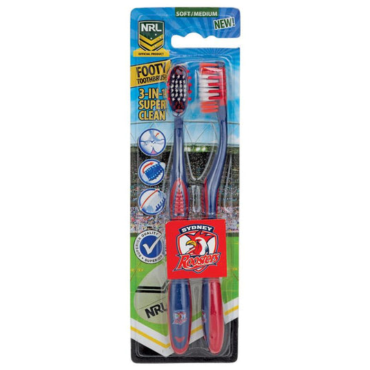 NRL Toothbrush Sydney Roosters 2 Pack