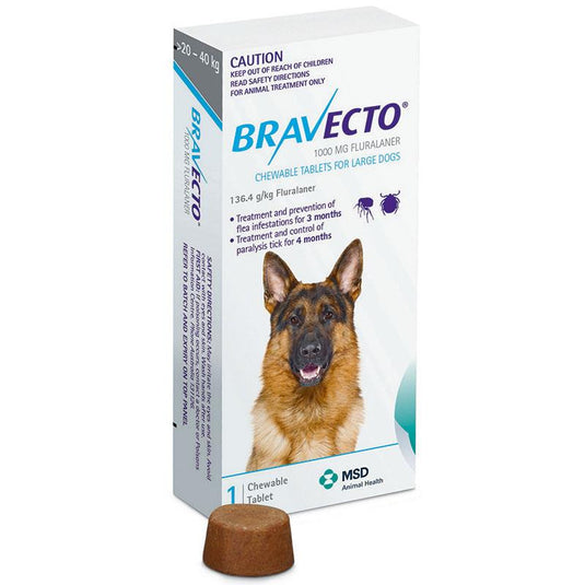 Bravecto Large Dog Blue 20-40Kg