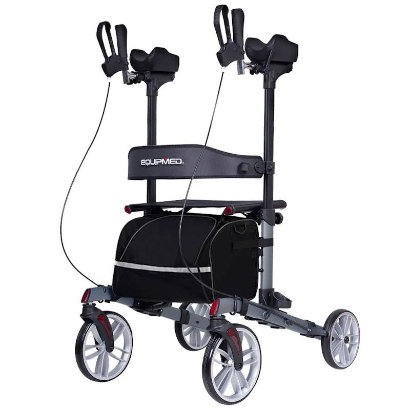 Load image into Gallery viewer, Equipmed Upright Rollator Walker With Forearm Rest Supports Grey
