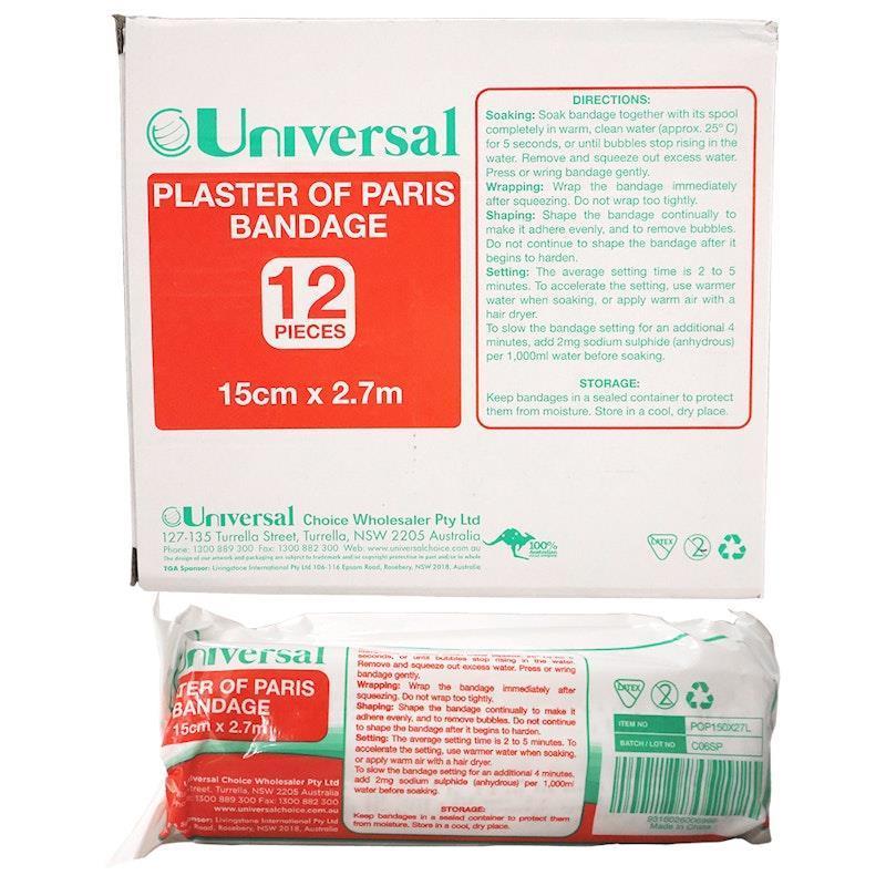 Load image into Gallery viewer, Universal Choice Plaster of Paris Cast Bandage 15cm x 2.7m 12 Pieces/Box
