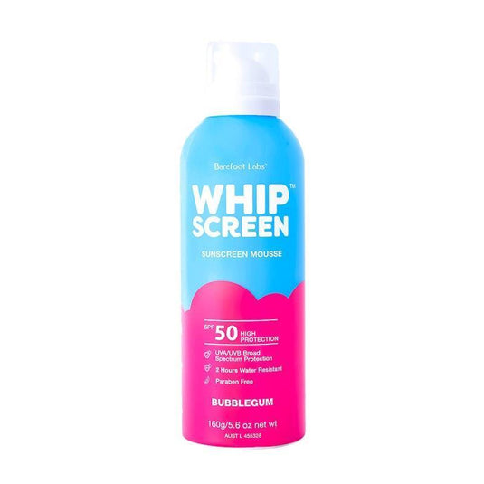 Barefoot Labs WhipScreen SPF50 Sunscreen Mousse - Bubblegum Scent 160g