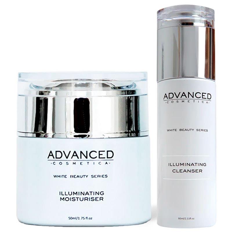 Load image into Gallery viewer, Advanced Cosmetica White Beauty Series Natural Illuminating Cleanser &amp; Moisturiser Bundle
