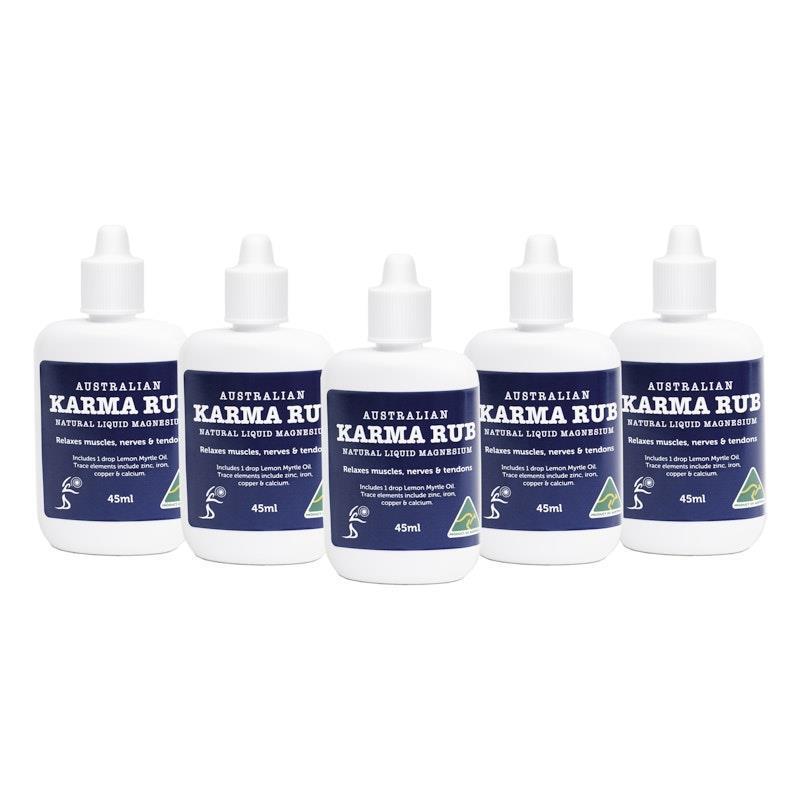 Load image into Gallery viewer, Karma Rub Natural Liquid Magnesium 45ml 5 Pack
