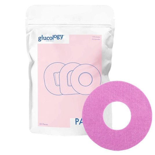 Glucology 25 Pack CGM Patches for Freestyle Libre Purple