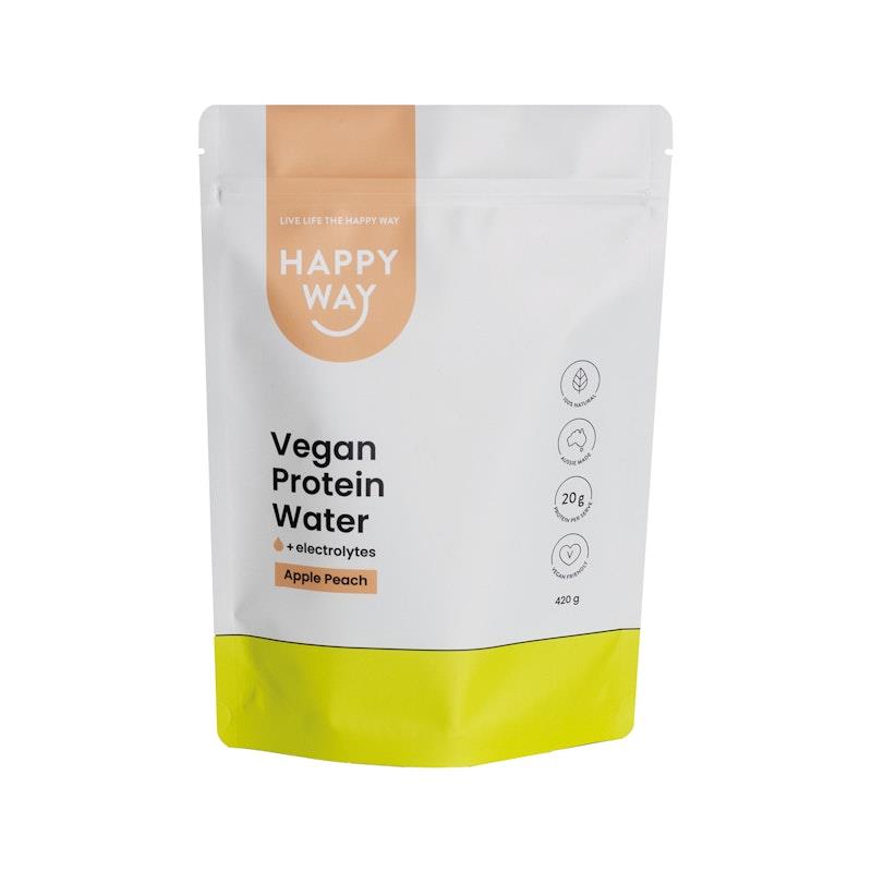 Load image into Gallery viewer, Happy Way Apple Peach Vegan Protein Water Powder 420g
