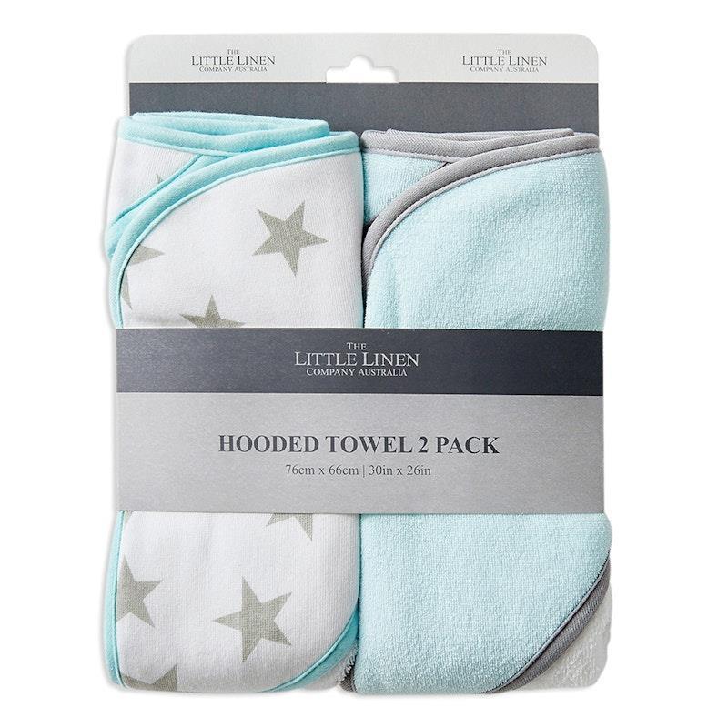 Load image into Gallery viewer, The Little Linen Company Hooded Towel 2pk Starlight Mint
