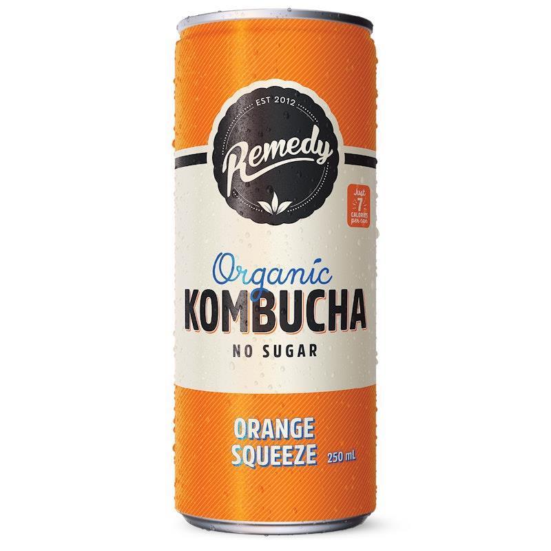 Load image into Gallery viewer, Remedy Kombucha Orange Squeeze 250ml Can x 24

