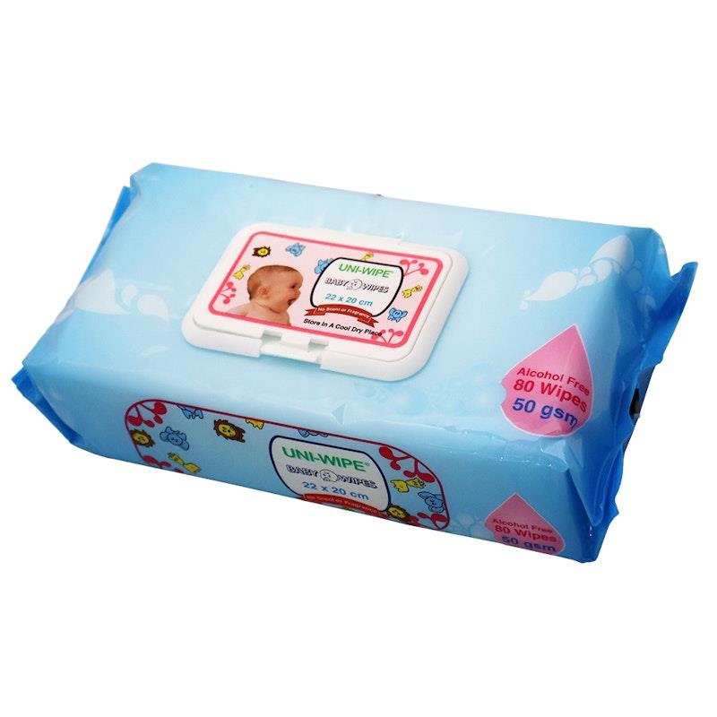 Load image into Gallery viewer, Uni-Wipe Unscented Alcohol Free Baby Wipes 80 Wipes Pack
