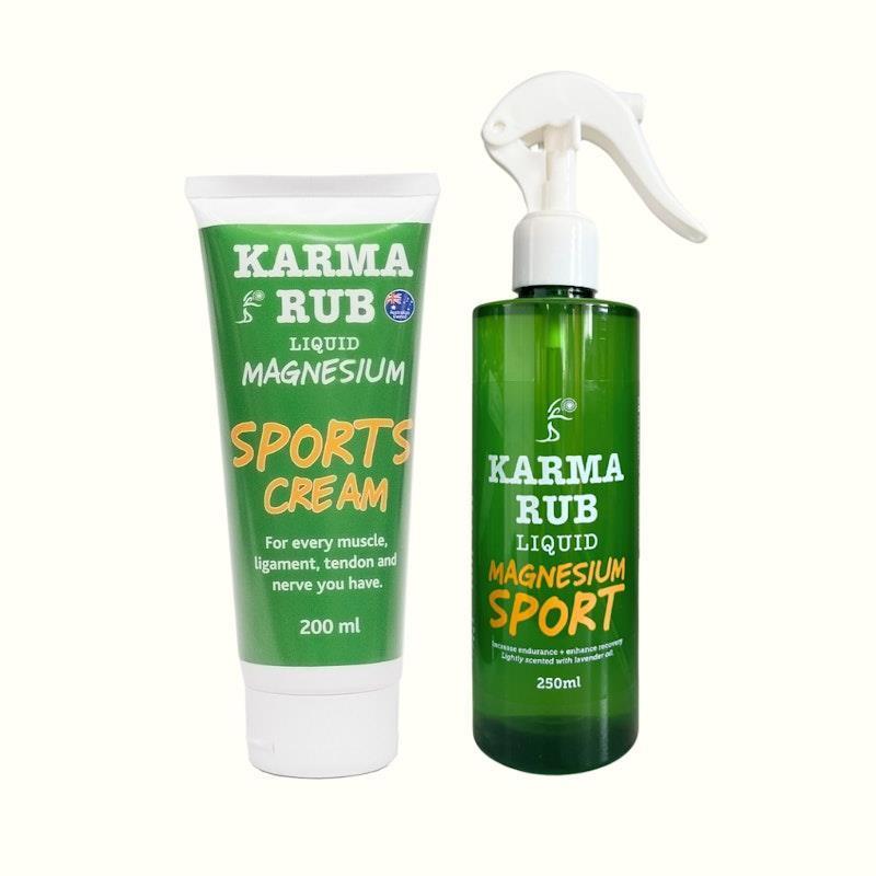 Load image into Gallery viewer, Karma Rub Magnesium Sports Cream  + Magnesium Sports Spray Bundle
