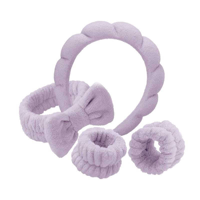 Load image into Gallery viewer, Ellodi Spa Headband &amp; Wristband Set Purple
