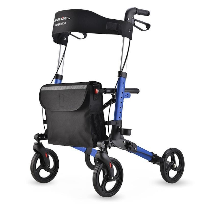 Load image into Gallery viewer, Equipmed Easy Stride Foldable Aluminium Walking Frame Rollator Blue
