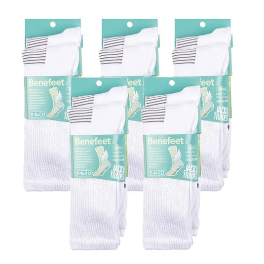 Benefeet 10 pairs of Men's Bamboo Socks - White Size 11-14