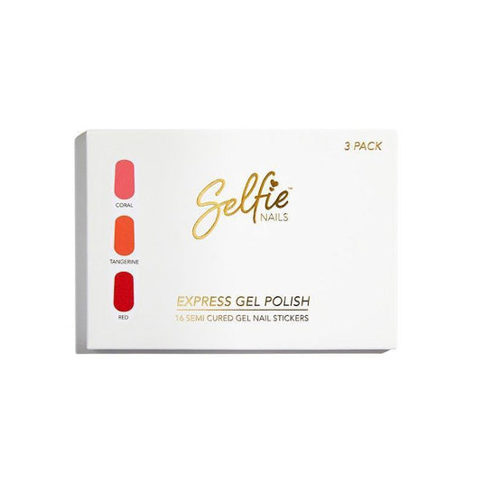 Selfie Nails Express Gel Polish Coral / Tangerine / Red Mixed Pack