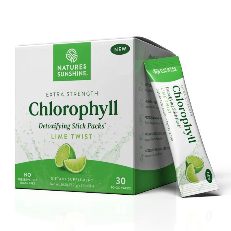 Load image into Gallery viewer, Nature's Sunshine Extra Strength Chlorophyll (30 Stick Packs) Lime Twist
