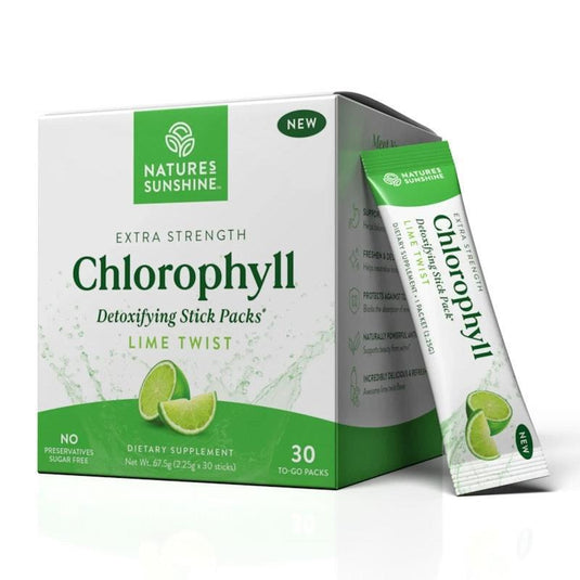 Nature's Sunshine Extra Strength Chlorophyll (30 Stick Packs) Lime Twist