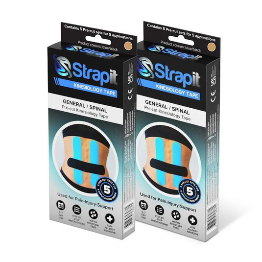 Strapit Back/Spinal/General Precut Kinesiology Tape - TAN - Box of 5 2 Pack