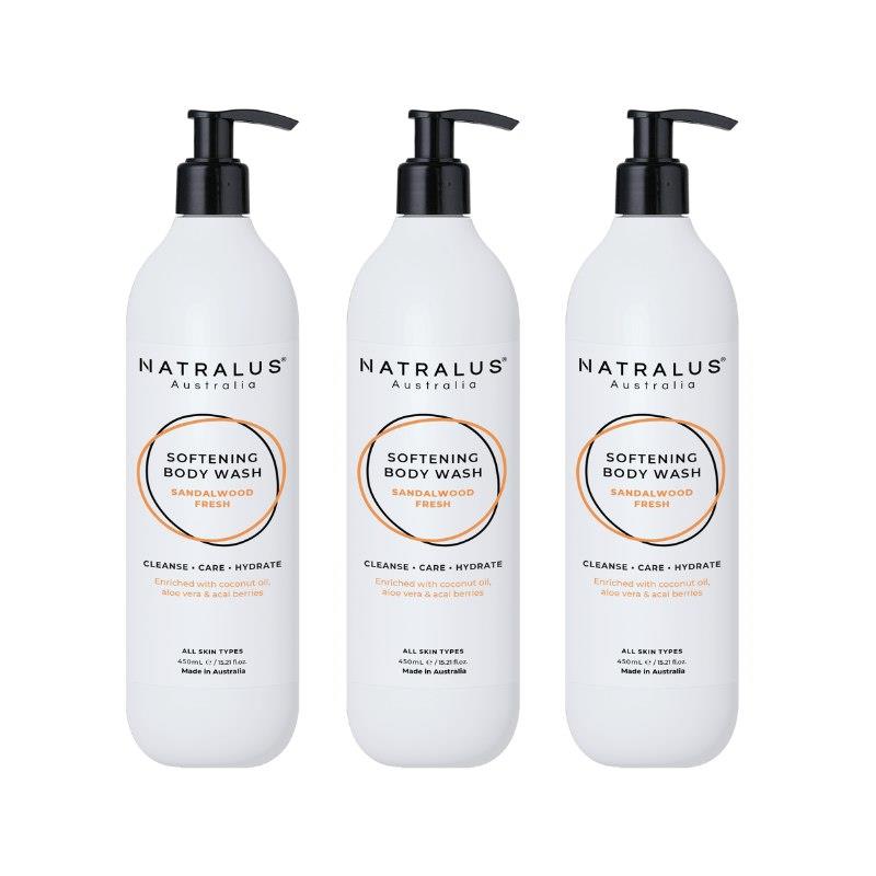 Load image into Gallery viewer, Natralus Softening Body Wash - Sandalwood Fresh 3Pack
