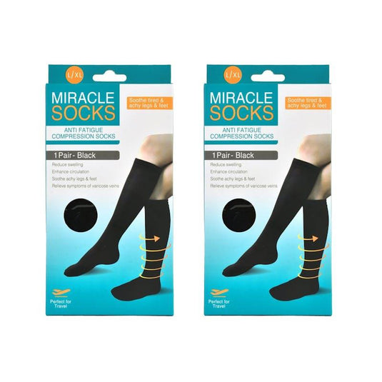Living Today 2x Miracle Compression Socks - Large/XL Bundle
