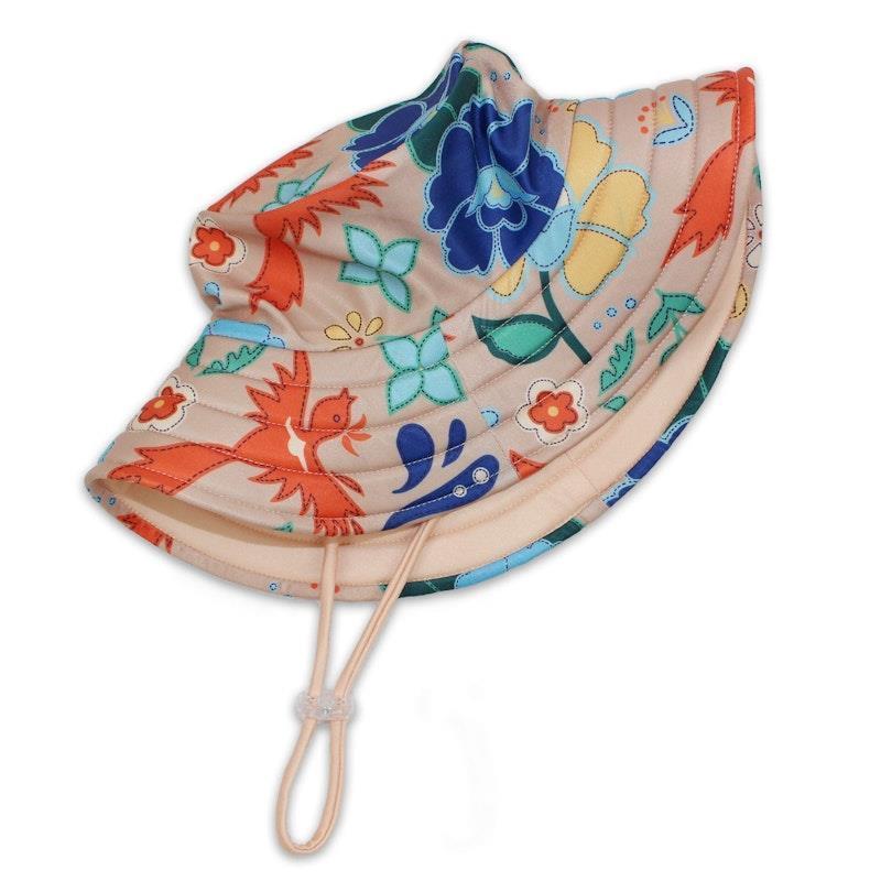 Load image into Gallery viewer, tyoub Kids Wide Brim Bucket Hat Phoenix Vanilla Large
