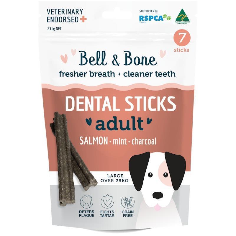 Load image into Gallery viewer, Bell &amp; Bone Salmon, Mint and Charcoal Dental Sticks Large

