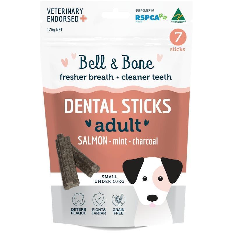 Load image into Gallery viewer, Bell &amp; Bone Salmon, Mint and Charcoal Dental Sticks Small
