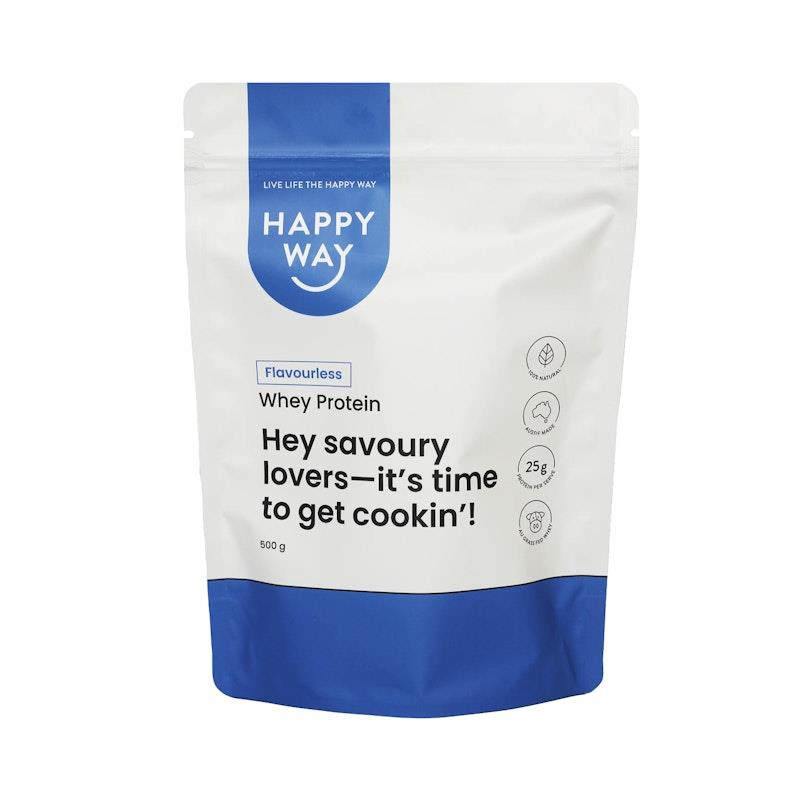 Load image into Gallery viewer, Happy Way Flavourless Whey Protein Powder 500g
