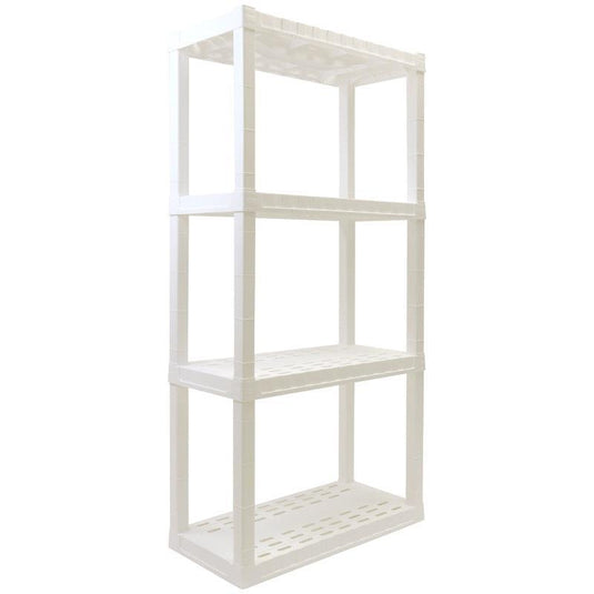 Oskar 4-Tier Storage Shelf, Heavy Duty, holds 180kg White