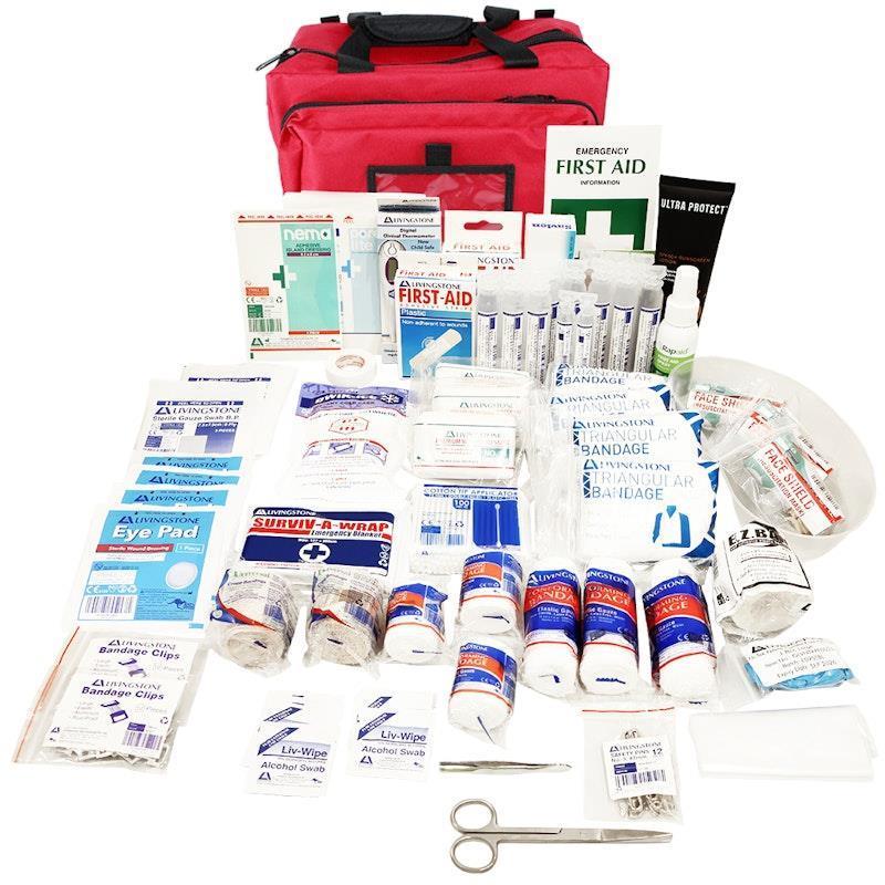 Load image into Gallery viewer, Livingstone Sports First Aid Kit Extra Large Complete Set In Heavy Duty Red Bag Bundle
