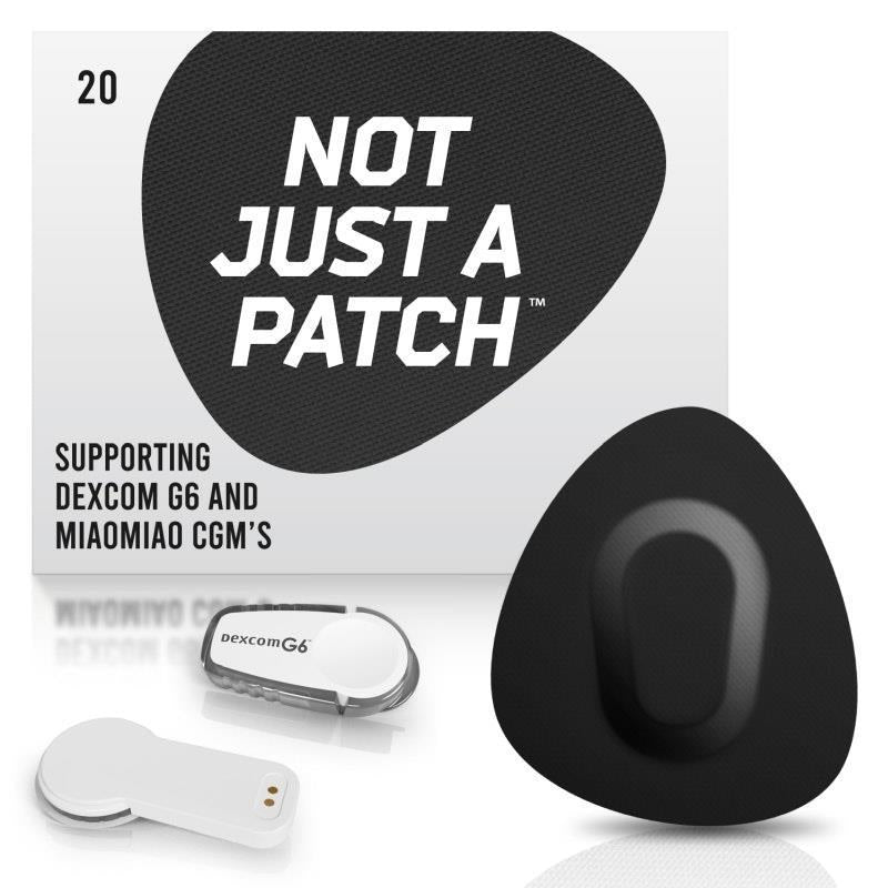Load image into Gallery viewer, Not Just a Patch Dexcom G6 Patches - Black 20pk
