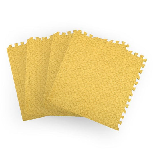 BoPeep EVA Foam Kids Play Mat Floor Baby Crawling Interlocking Waterproof Yellow 4Pack