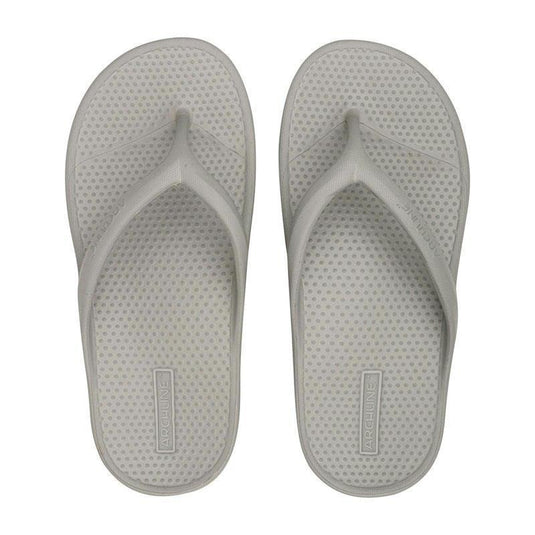 Archline Orthotic Foam Thongs Arch Support Flip Flops Orthopedic Rebound - Grey Euro Size 45