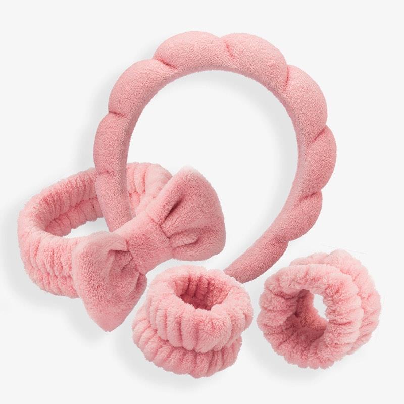 Load image into Gallery viewer, Ellodi Spa Headband &amp; Wristband Set Pink
