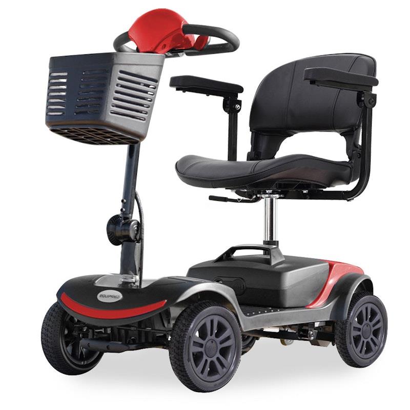 Load image into Gallery viewer, Equipmed SmartRider Folding Electric Mobility Scooter Black &amp; Red
