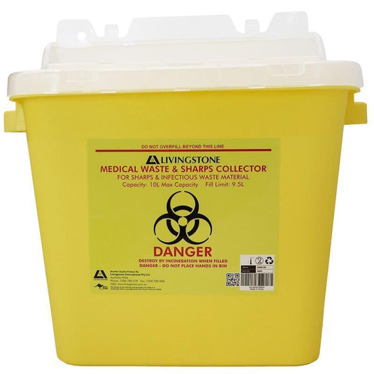 Livingstone Needles Sharps Waste Collector 10L