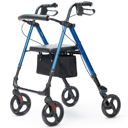 Equipmed 4 Wheel Lightweight Rollator Walker Blue