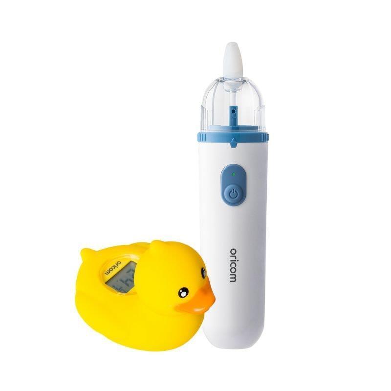 Load image into Gallery viewer, Oricom Rechargeable Nasal Aspirator and Duck Digital Bath and Room Thermometer Bundle
