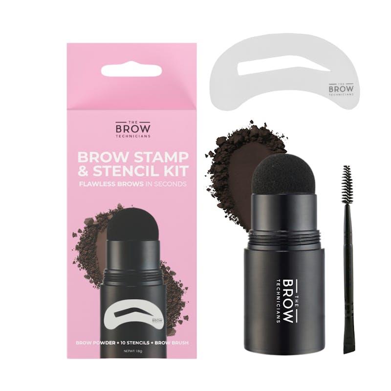 Load image into Gallery viewer, TBT Cosmetics Eyebrow Powder Stamp and Stencil Kit Espresso

